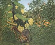 Henri Rousseau Fight Between Tiger and Buffalo oil painting